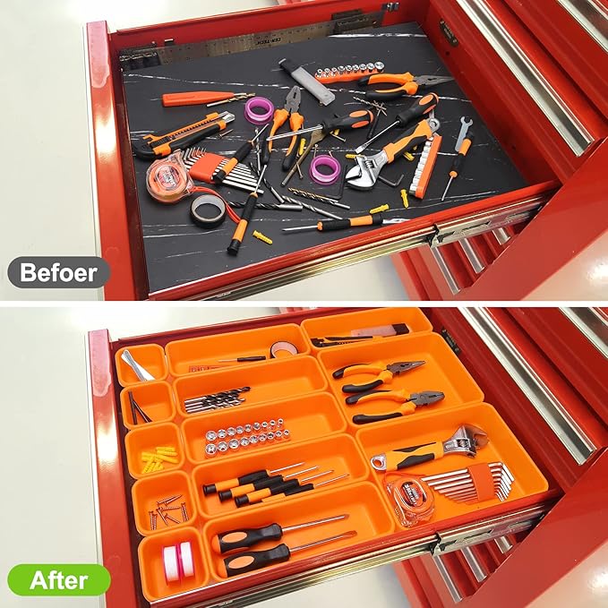 42 Pack Tool Box Organizer Tool Tray Dividers, Rolling Tool Chest Cart Cabinet - Image 2