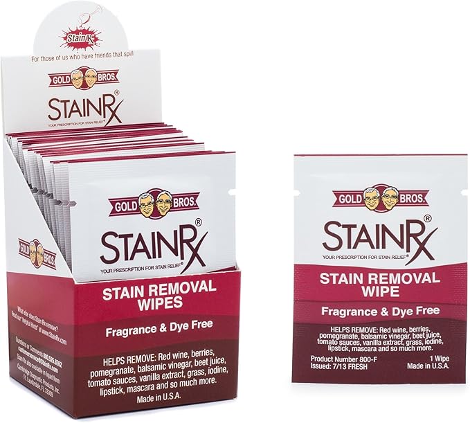 18 Pack Stain Remover Wipe – Travel Wipes by Stain+Rx