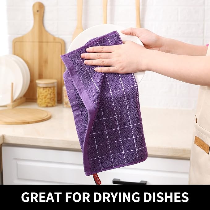 Homaxy 100% Cotton Terry Kitchen Dish Cloths, Ultra Soft and Absorbent Dish - Image 4