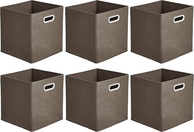 Amazon Basics Collapsible Cube Storage Organizer Bins, 10.5 x 10.5 x 11 inches by AmazonBasics
