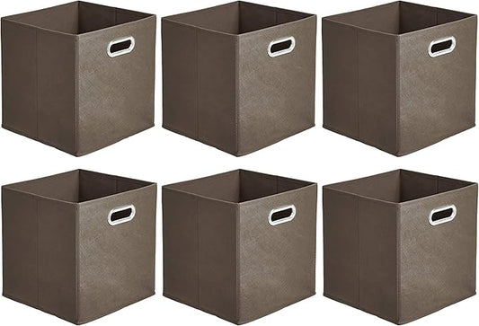 Amazon Basics Collapsible Cube Storage Organizer Bins, 10.5 x 10.5 x 11 inches by AmazonBasics