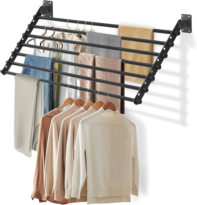 Wall Mounted Clothes Drying Rack 43 Inch – Foldable Laundry Drying Rack by Unknown