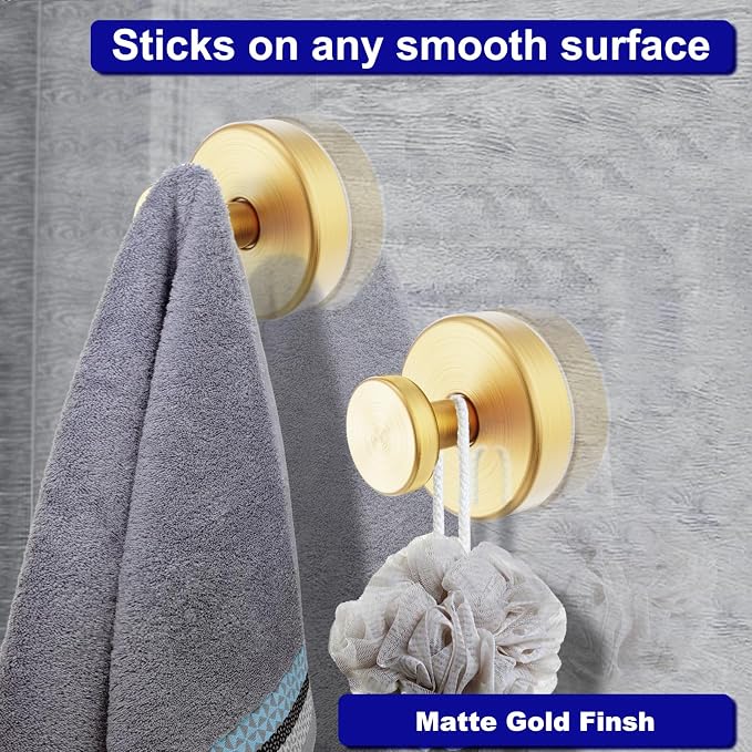 Suction Cup Hooks for Shower, Removable Towel Hooks for Bathroom Window Glass - Image 6