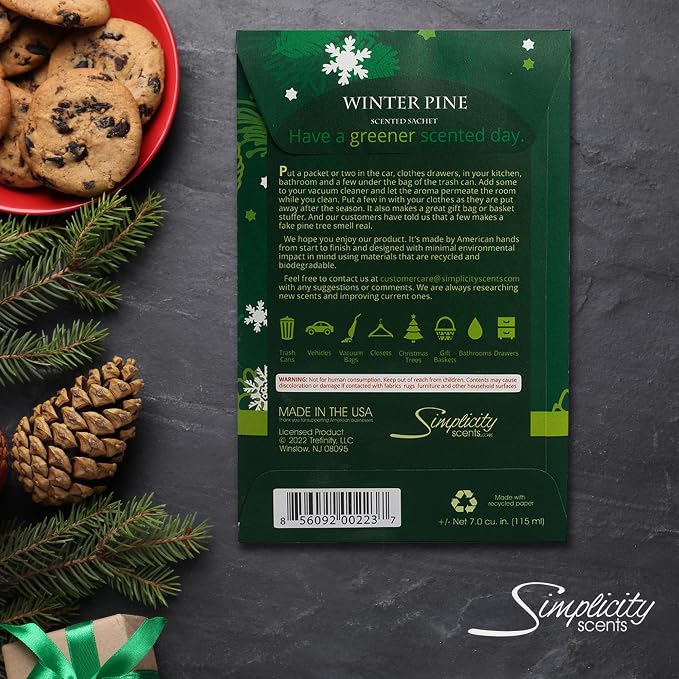 Simplicity Scents Winter Pine Scented Sachets Pack of 6, Fall & Winter - Image 7