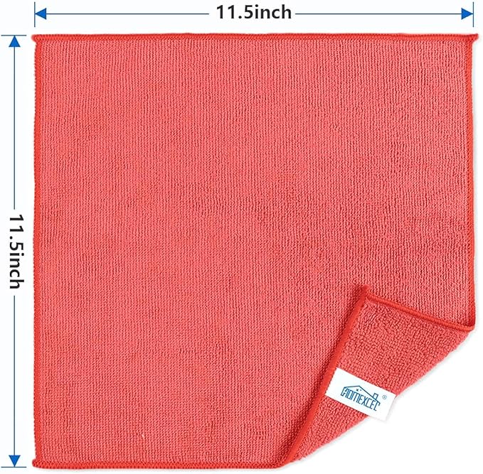 HOMEXCEL Red Microfiber Cleaning Cloth, 100 Pack Cleaning Towels - Image 7
