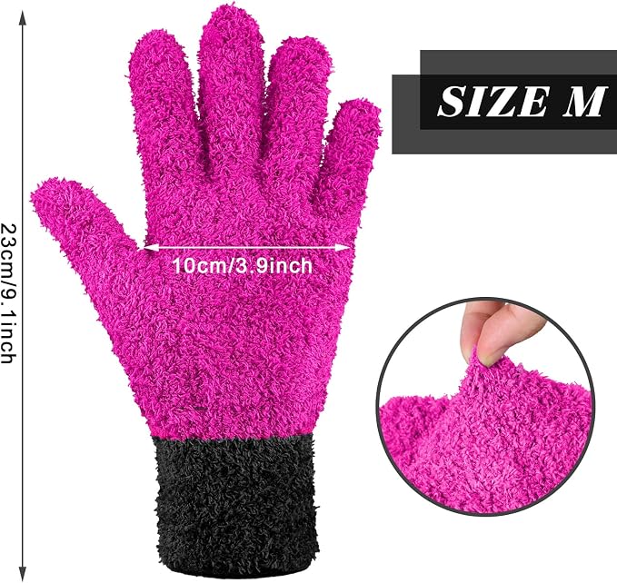 Bencailor 3 Pairs Microfiber Plant Dusting Gloves Leaf Cleaning Gloves - Image 3