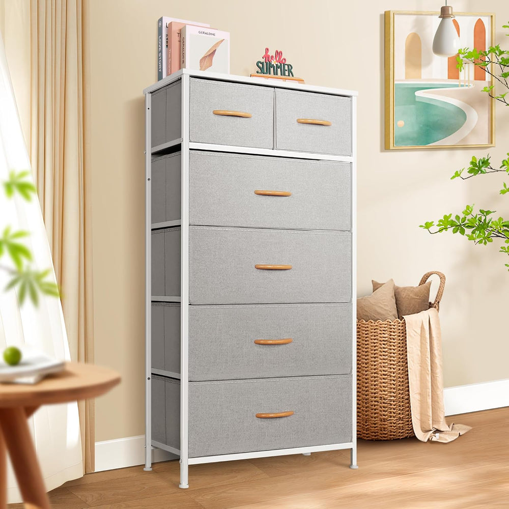 Mifuro Tall Dresser for Bedroom, Vertical Storage Organizer Tower with 6 Draw...