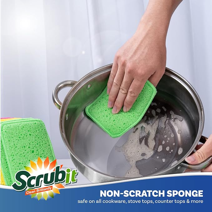 SCRUBIT - Scrub and Wipe Cleaning Pads – Dual Sided Scouring Pad and Dish - Image 4