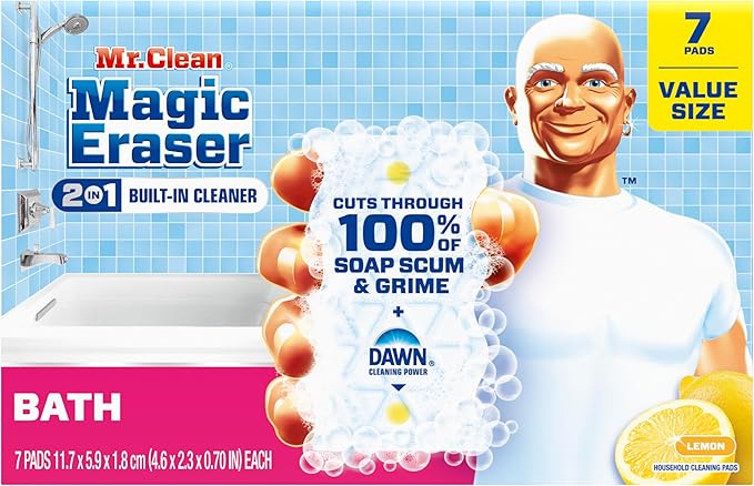 Mr. Clean Magic Eraser Sponge, Bathroom Cleaner, Soap Scum Shower & Tub Cleaner - Image 10
