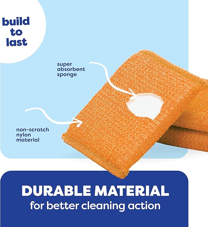 SCRUBIT Multi-Purpose Dish Scrub Sponge, Non Scratch Scouring Pads, Cleaning - Image 4