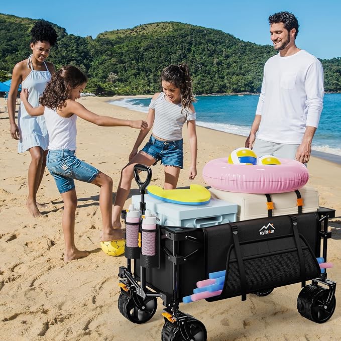 Collapsible Wagon Cart Heavy Duty Foldable, Folding Beach Wagon - Image 7