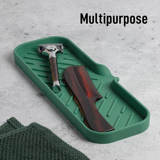 Zulay Kitchen Large Silicone Sponge Holder – Flexible Sink Organizer Tray - Image 5