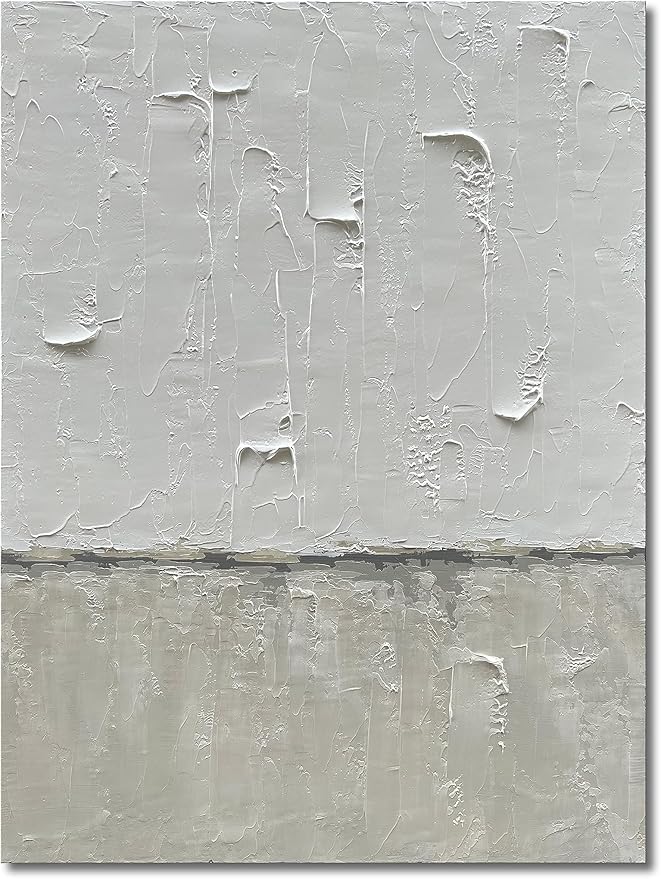 NANKAI Hand Painted Grey and White art Canvas Paintings Minimalist Abstract Oil by NANKAIOilPaintingArt