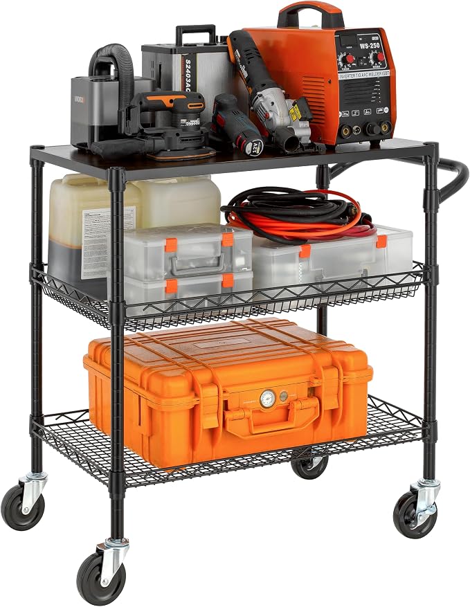 Finnhomy 3 Tier Heavy Duty Commercial Grade Utility Cart - Image 2