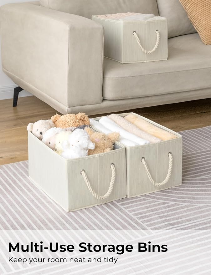 StorageWorks Storage Baskets for Shelves, Foldable Fabric Closet Storage Bins - Image 3