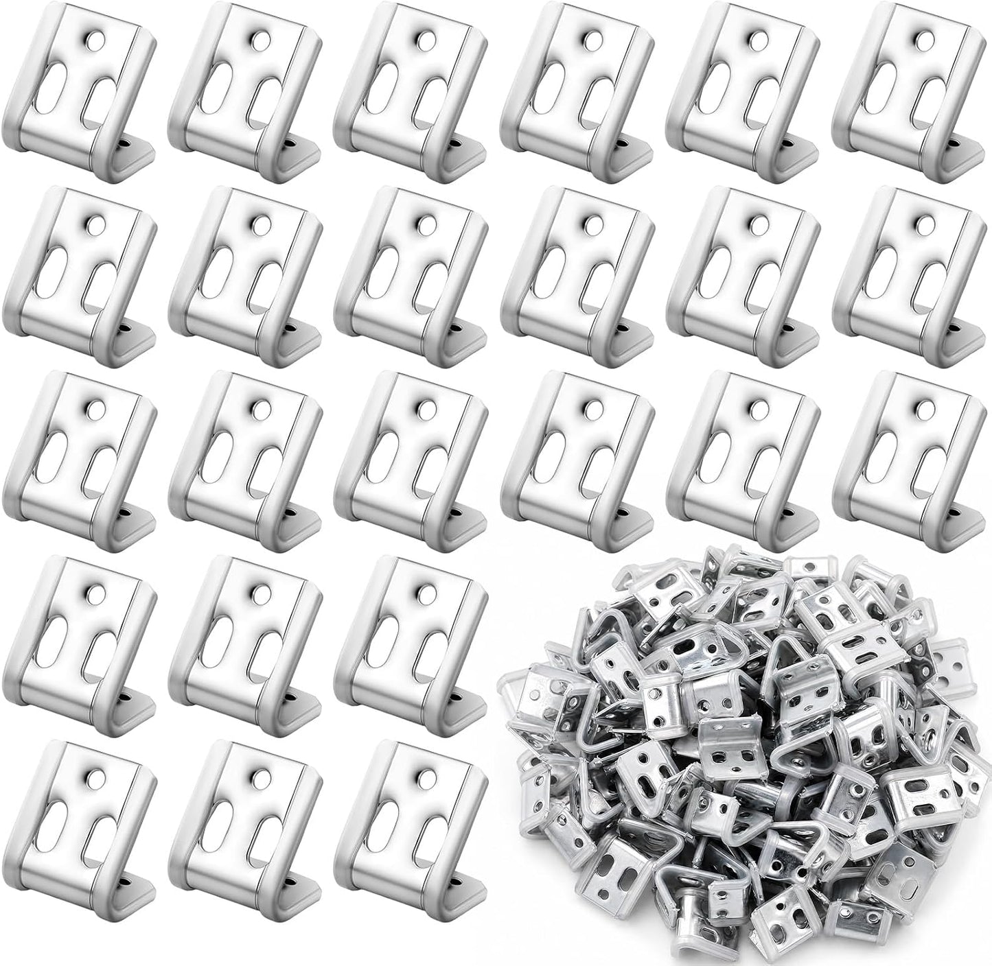 100 Pcs Couch Spring Clips Thick Upholstery Couch Spring Repair Clips for Furniture Sofa Chair Replacement Parts, 5-Hole