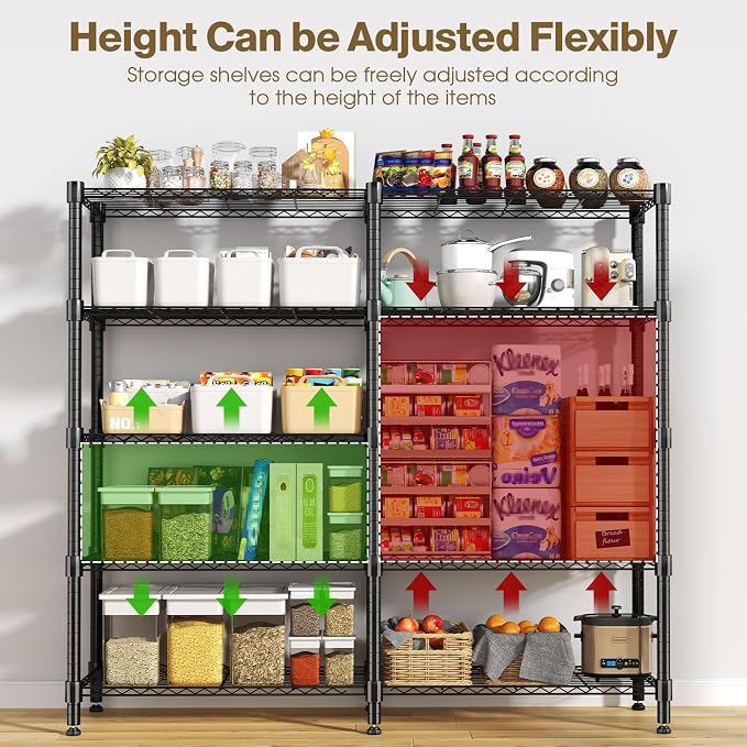 Himimi Storage Shelves-5 Tier Heavy Duty Wire Shelving Unit - Image 5
