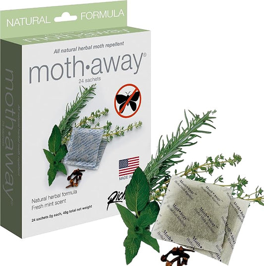 Richards Homewares Moth Away Sachets – 24-Pack Natural Herbal Moth Repellent by RichardsHomewares