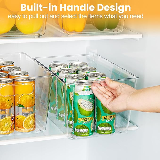 YIHONG Clear Pantry Storage Organizer Bins, 10 Pack Plastic Food Storage Bins - Image 5