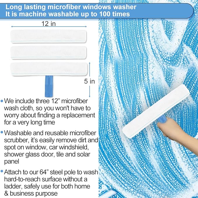 Window Squeegee Washing Kit for Shower Glass Door, Mirror and Window Cleaning - Image 4