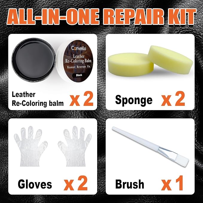 Black Leather Repair Kit, Leather Dye - Image 2