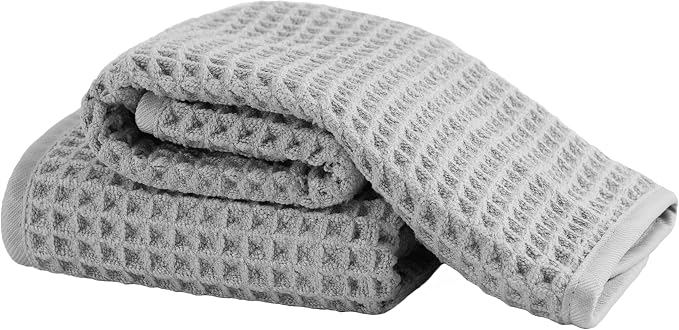 Microfiber Waffle Face Towels, 2 Pieces, Fast Drying, Lint Free by Unknown