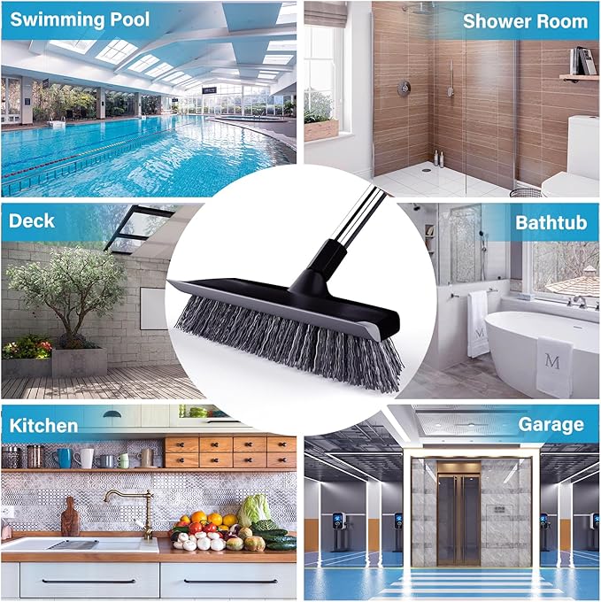 ITTAR Scrub Brush with Long Handle, Heavy-Duty Floor Cleaning Brush, 2-in-1 - Image 7