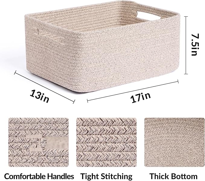 Large Storage Baskets for Shelves, Closet Organizers Bins for Clothes Blanket - Image 2