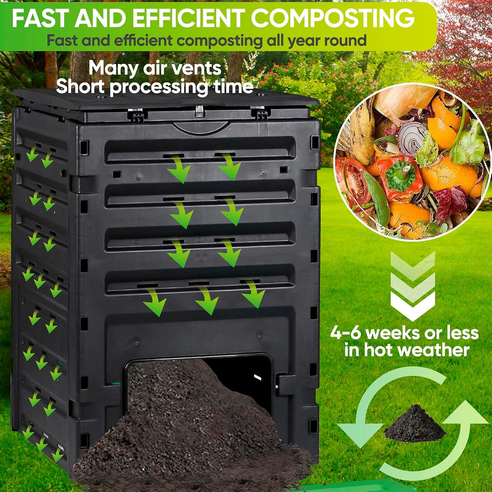 JupiterForce 120 Gallon Large Compost Bin, BPA Free Outdoor Composting Tumble...