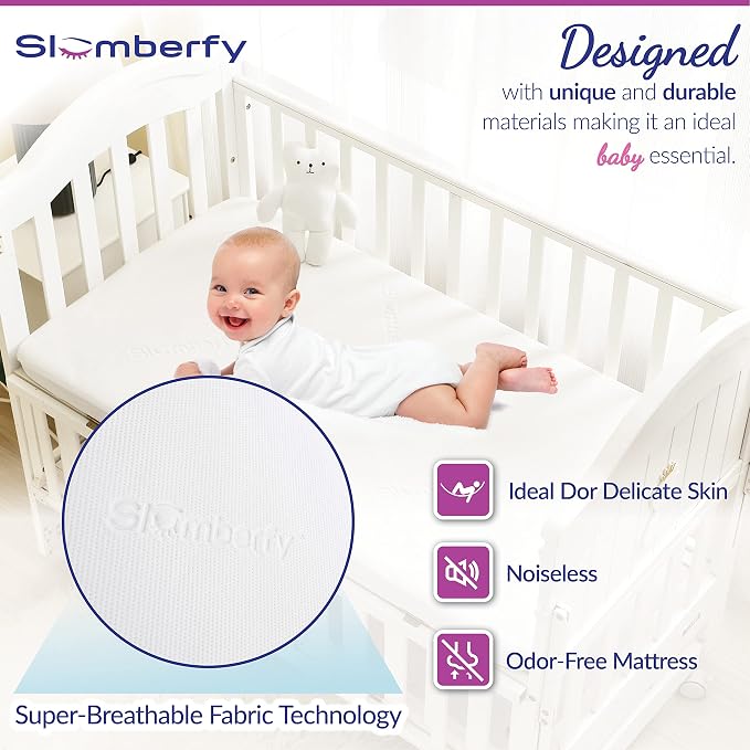 Bamboo Crib Mattress Protector by Slumberfy, Waterproof and Hypoallergenic - Image 5