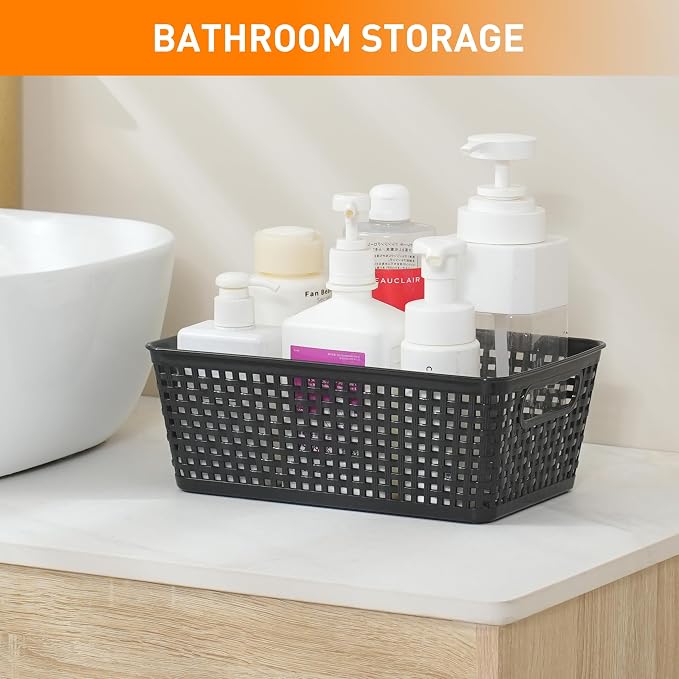 Plastic Storage Baskets With Lid, Storage Bins - Image 9