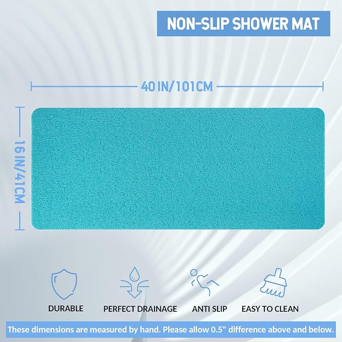 Non-Slip Bathtub Mat, Anti Slip Shower Mat, Fast Drying Bathtub Mats, Foot - Image 2