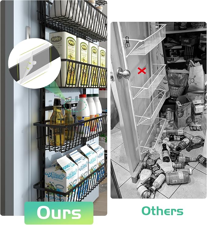 12 Inch Wide Narrow Over The Door Pantry Organizer, Pantry Organization and - Image 6
