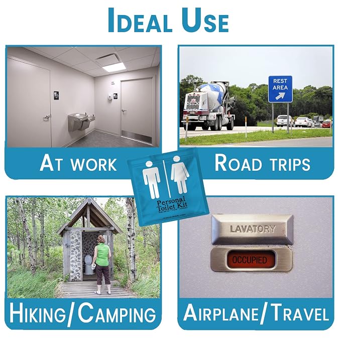 Personal Toilet Kit To Go – 10 Pack | Disposable Public Restroom Kit | - Image 3