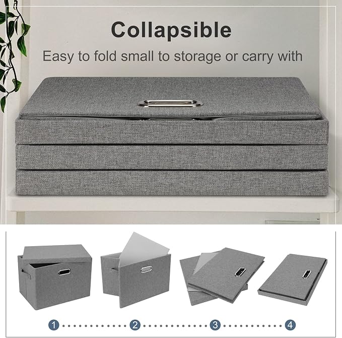 Large 17" 36 Quart Collapsible Stackable Storage Bins - Image 5