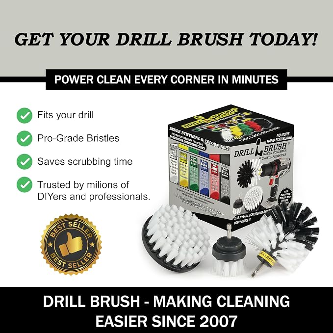 Drillbrush Car Detailing Kit | Drill Brush Set – Soft Bristle Power Scrubber - Image 6