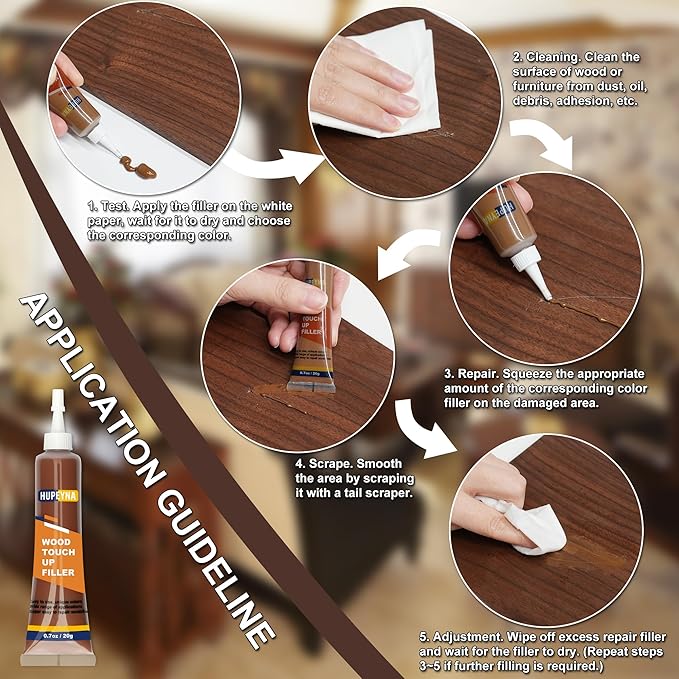 Wood Furniture Repair Kit, 12 Colors Wood Repair Kit, Wood Touch up Fillers - Image 5