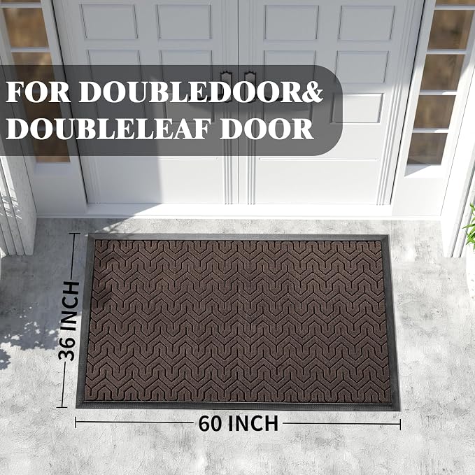 Yimobra Extra Large Door Mat Outside Entrance 60x32, Waterproof Heavy Duty - Image 2