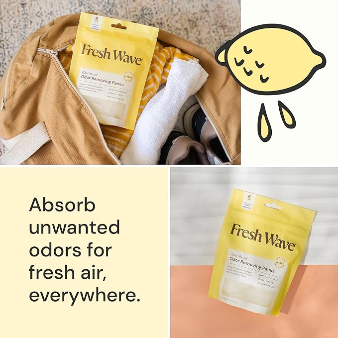 Fresh Wave Lemon Odor Eliminating & Deodorizing Packs | Bag of 6 | Safer Odor - Image 3
