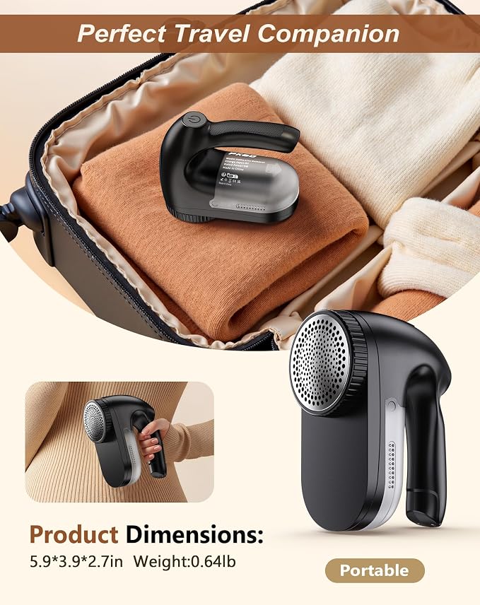 IPX6 Waterproof Washable Electric Fabric Shaver and Lint Remover, Rechargeable - Image 6