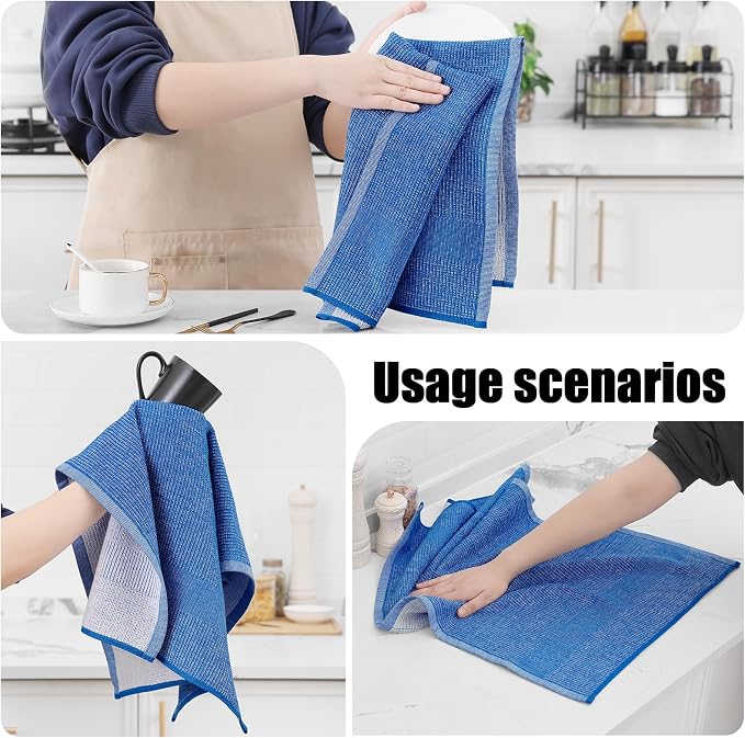Homaxy Premium Kitchen Towels, Large Cotton Kitchen Hand Towels, Flat and Terry - Image 4