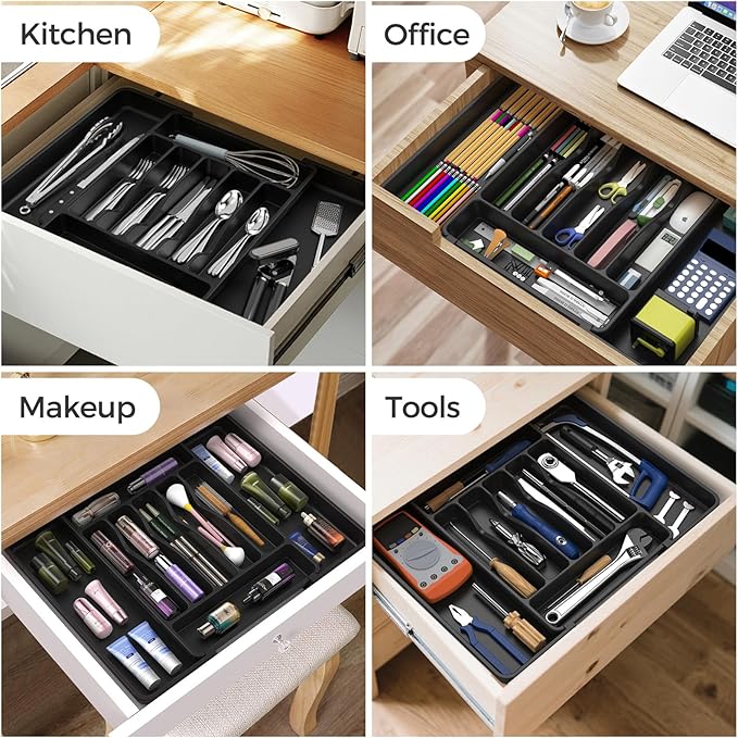 Extra Large Expandable Silverware Organizer, BPA-Free Food-Safe Cutlery - Image 8