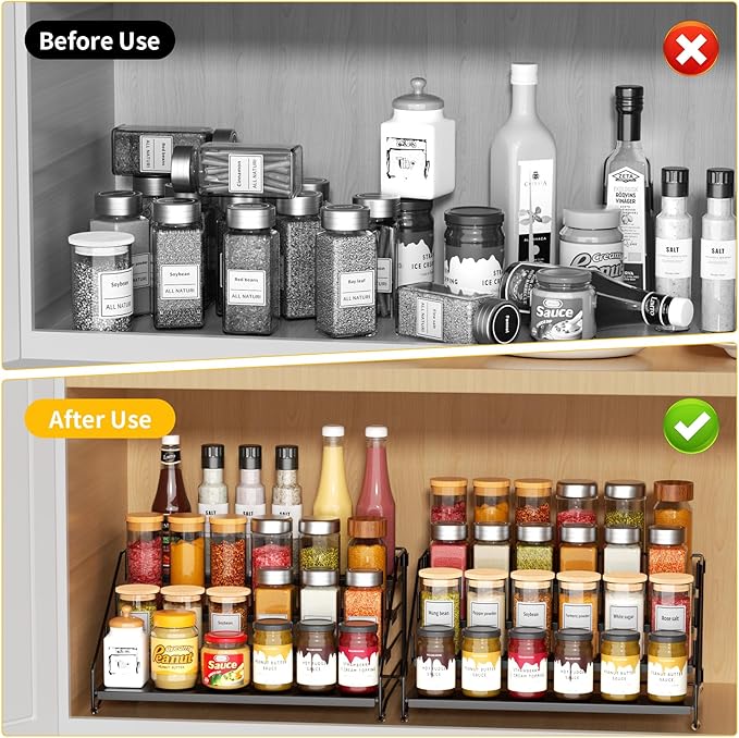 RCHYFEED Spice Rack Organizer for Cabinet Pantry, 4 Tier Spice Rack Countertop - Image 2