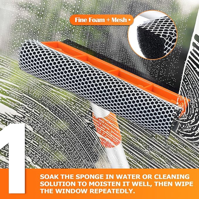Squeegee for Window | 2-in-1 Window Cleaner Sponge and Soft Rubber Strip - Image 4