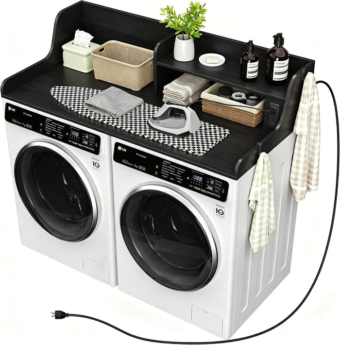 Washer Dryer Countertop with Power Outlet, 54"W x 27.5"D Laundry Countertop