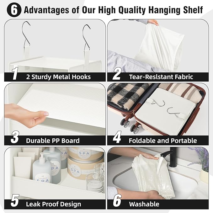GRANNY SAYS 4-Shelf Hanging Organizer, Closet Hanging Shelves, Closet Hanging - Image 5