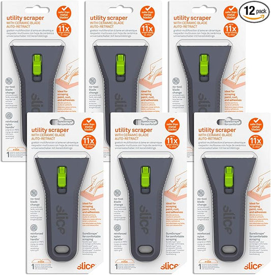 10593-CS Auto-Retracting, Utility Scraper, Locking Ceramic Blade, Rust Free by SliceIndustrial