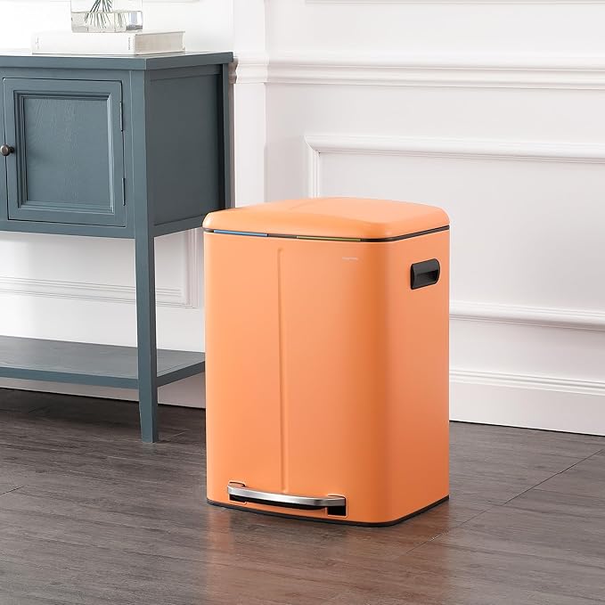happimess HPM1005K Marco Rectangular 10.6-Gallon Double Bucket Trash Can - Image 2