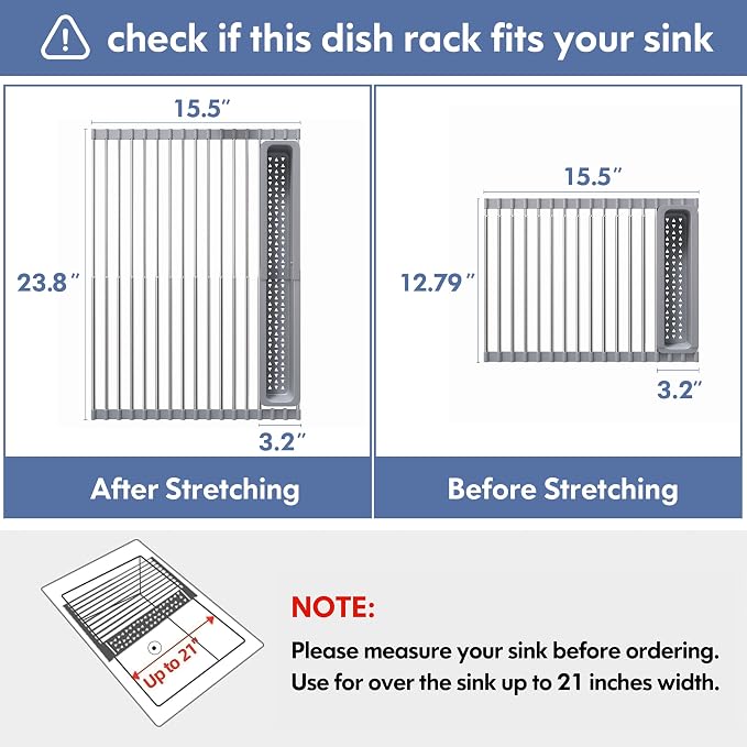 JASIWAY Over The Sink Dish Drying Rack - Image 5
