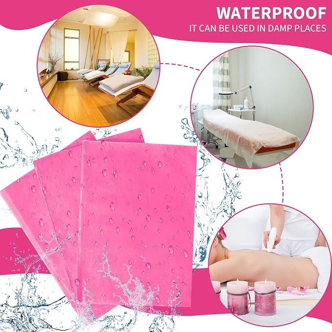 Breling 100 Pcs 31.5 x 71 Inch Disposable Bed Sheets Oil-proof PE Film Massage - Image 2
